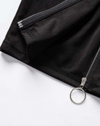 Cropped Long-Sleeve Crop Top with a Front Zip