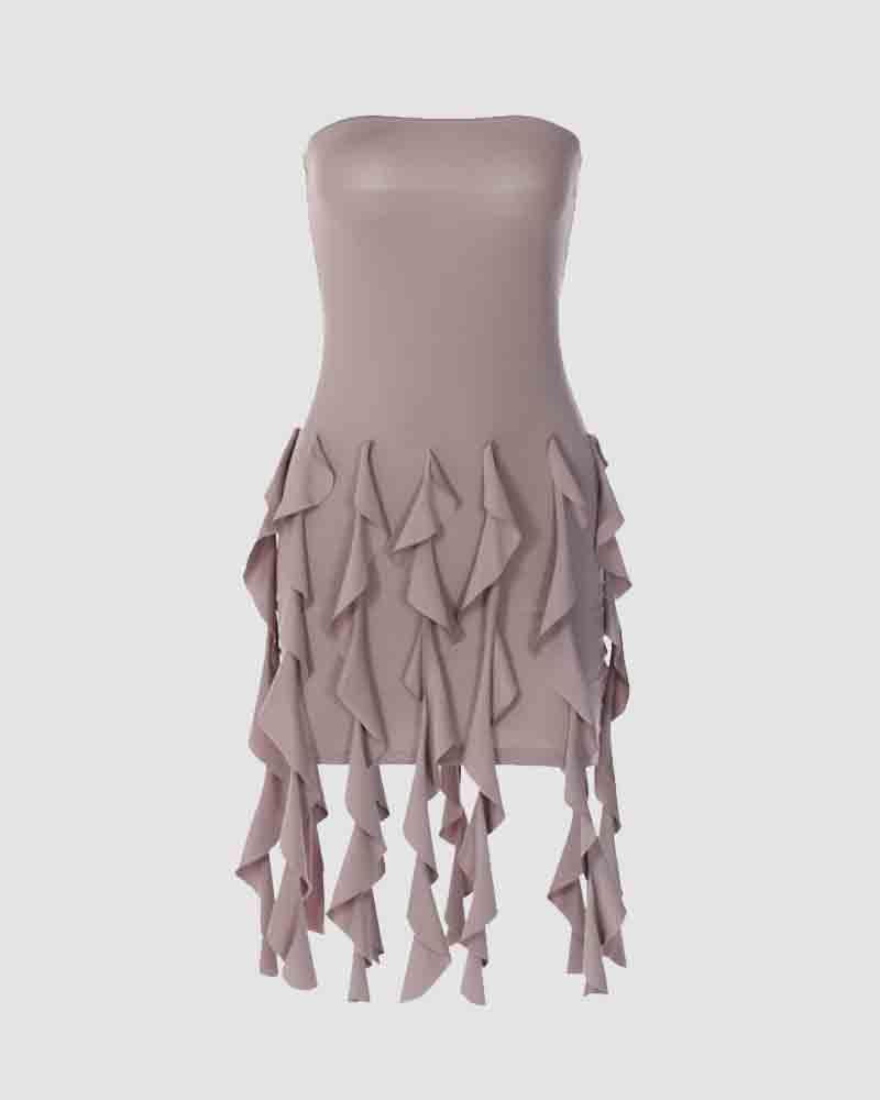 Bodycon Strapless Short-Sleeve Dress