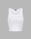 Lettered Strappy Tank Top with Rhinestone Accents