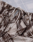 Gingham Square-Neck Short-Sleeve Top