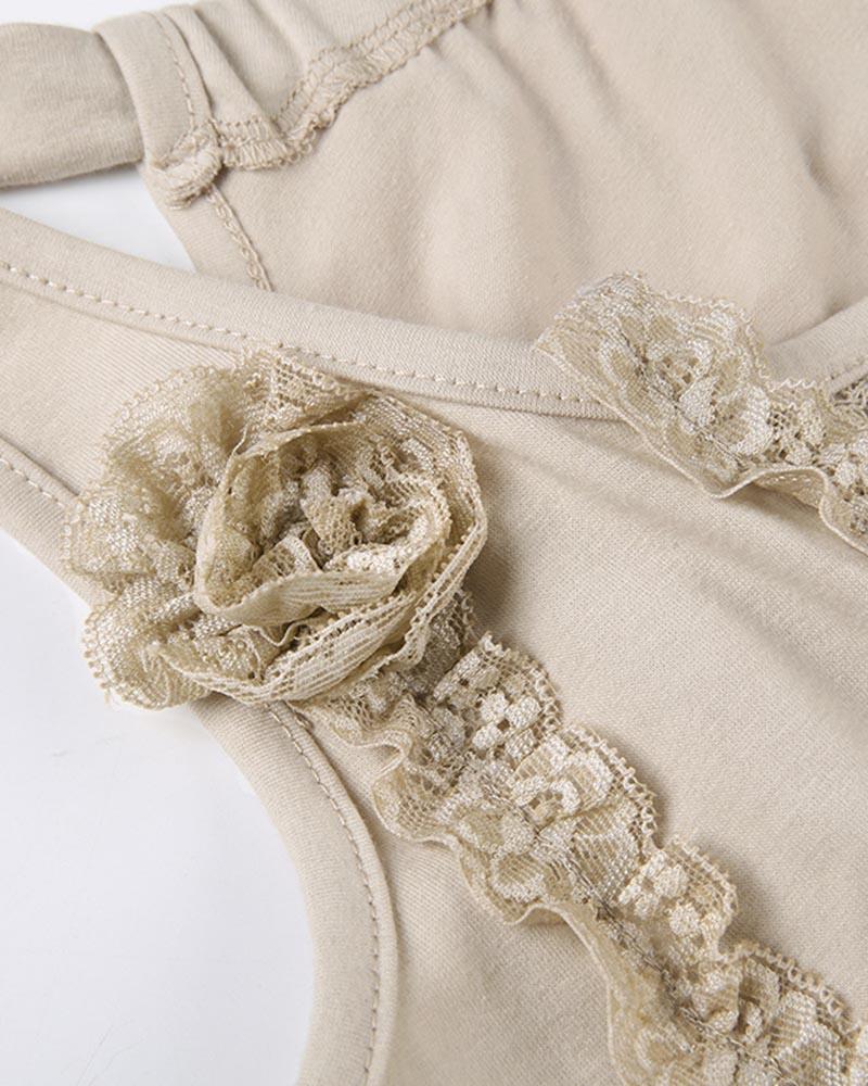 Strappy Sleeveless Top with Ruffle Details