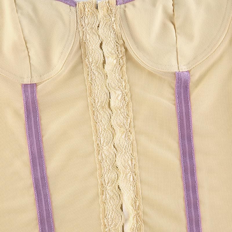 Strappy Open-Back Cropped Cami Top with Lace Details