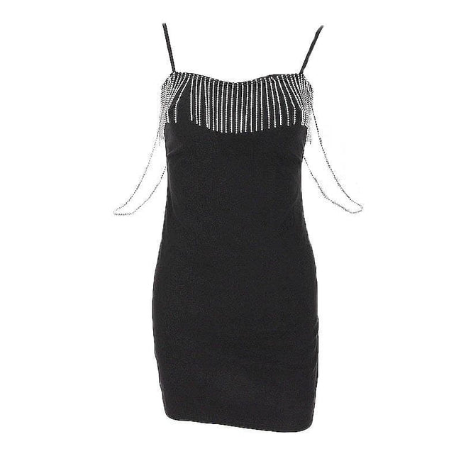 Sweetheart-Neck Strappy Fringed Dress Main image