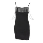 Sweetheart-Neck Strappy Fringed Dress