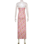 Printed Strappy Open-Back Dress with a V-Neck