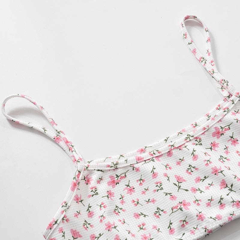 Floral Strappy Cropped Co-Ord Set