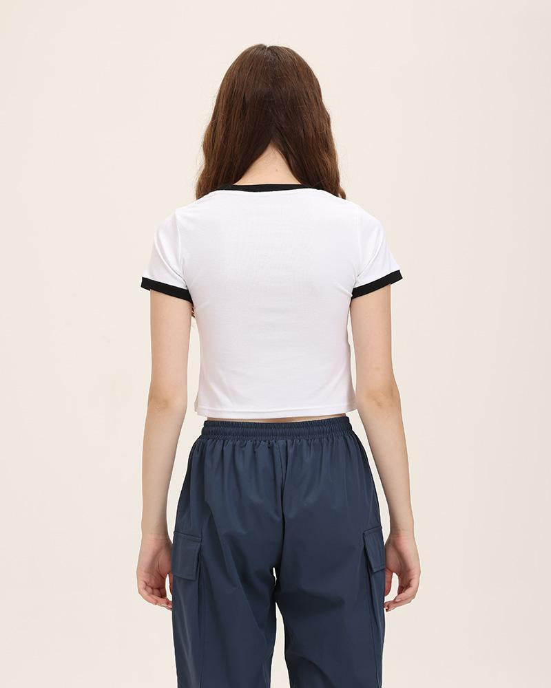 T-Shirt with Lettering Details