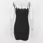 Sweetheart-Neck Strappy Fringed Dress