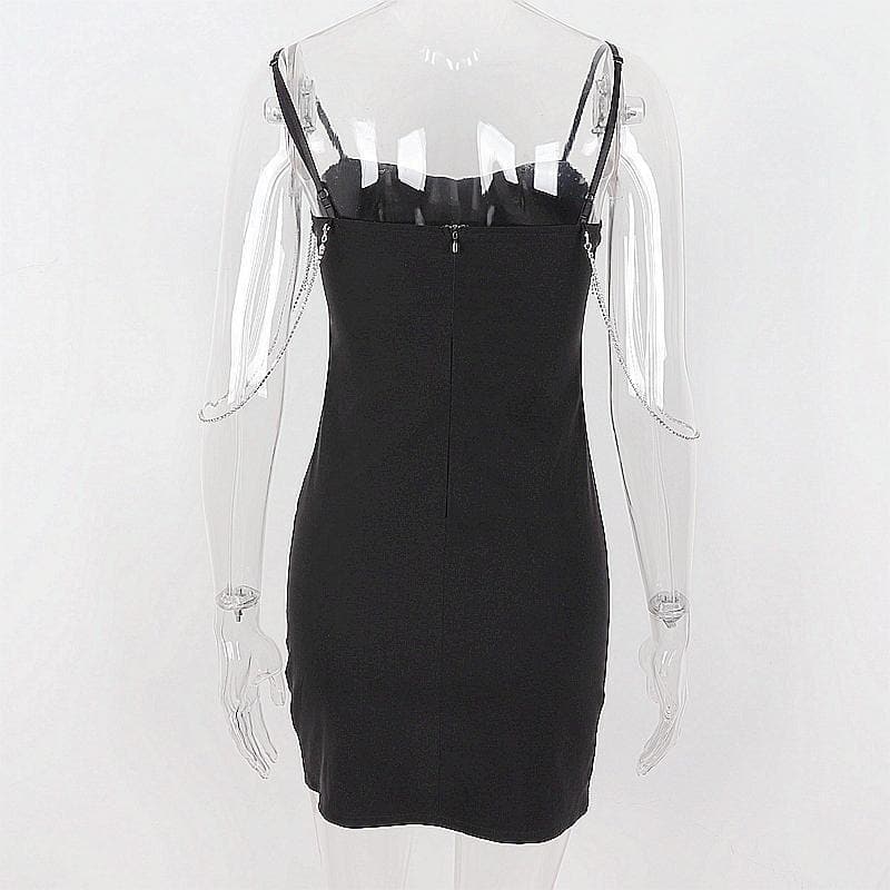 Sweetheart-Neck Strappy Fringed Dress