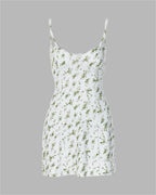Floral Strappy Short-Sleeve Dress