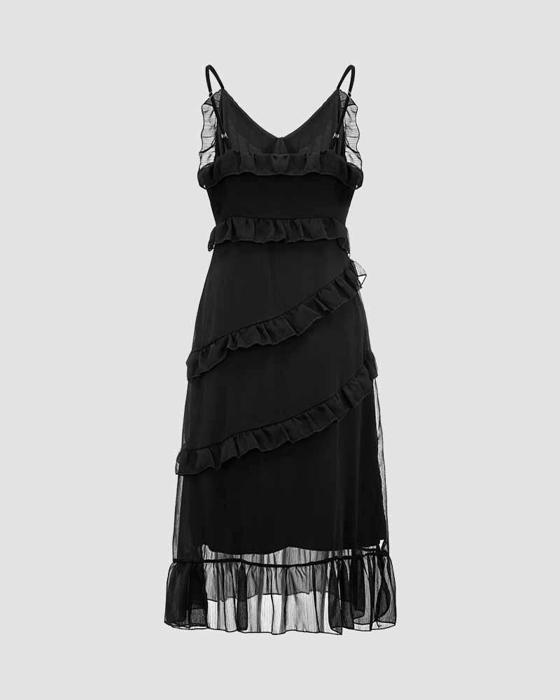 Strappy Asymmetric Maxi Dress