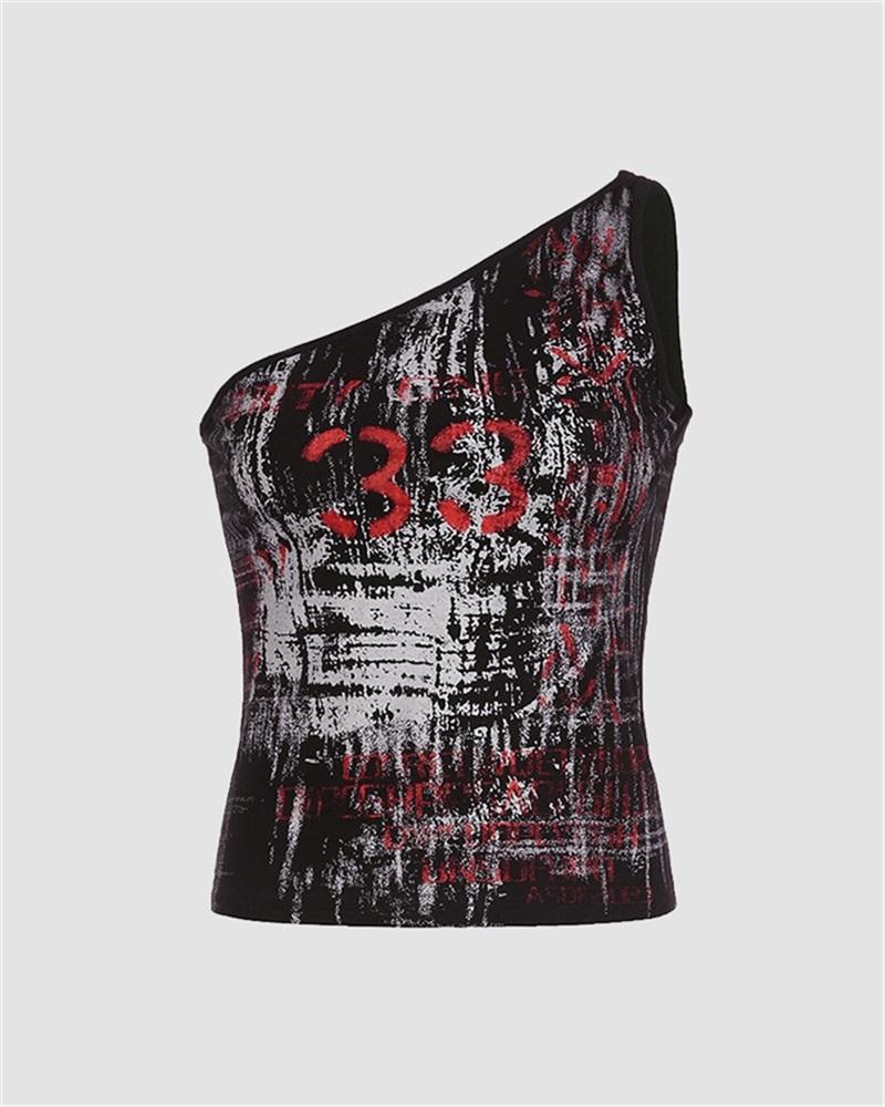 Strappy Asymmetric Top with a One-Shoulder Cut
