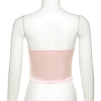 Sweetheart-Neck Strapless Zip-Front Corset Top with Lace Details