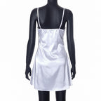 Strappy V-Neck Mini Dress with an Open Back