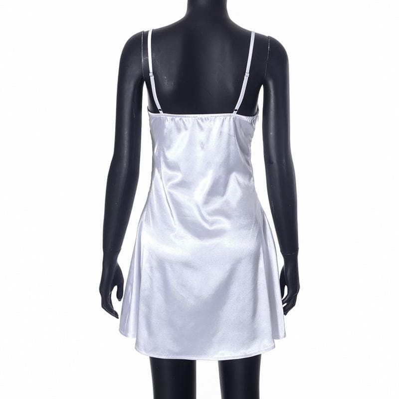 Strappy V-Neck Mini Dress with an Open Back