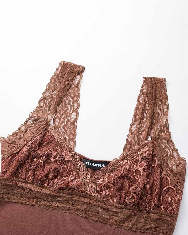 Strappy Cami Top with Lace Details