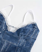 Denim Lace Strappy Co-Ord Set