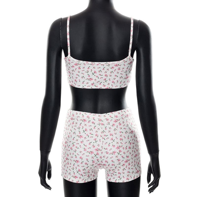 Floral Strappy Cropped Co-Ord Set
