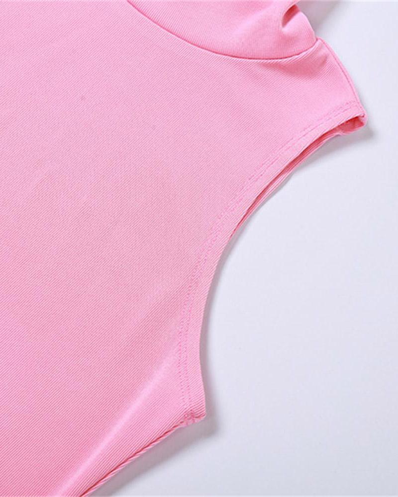 High-Neck Sleeveless Tank Top