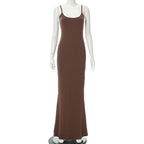 Mermaid Strappy Sleeveless Maxi Dress with a Square Neck