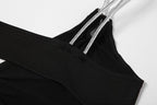 Plunging-V Strappy Knotted Dress with Cutout Details