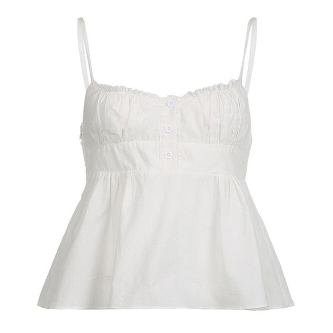 Lace Strappy Zip-Front Cami Top with an Open Back Main image
