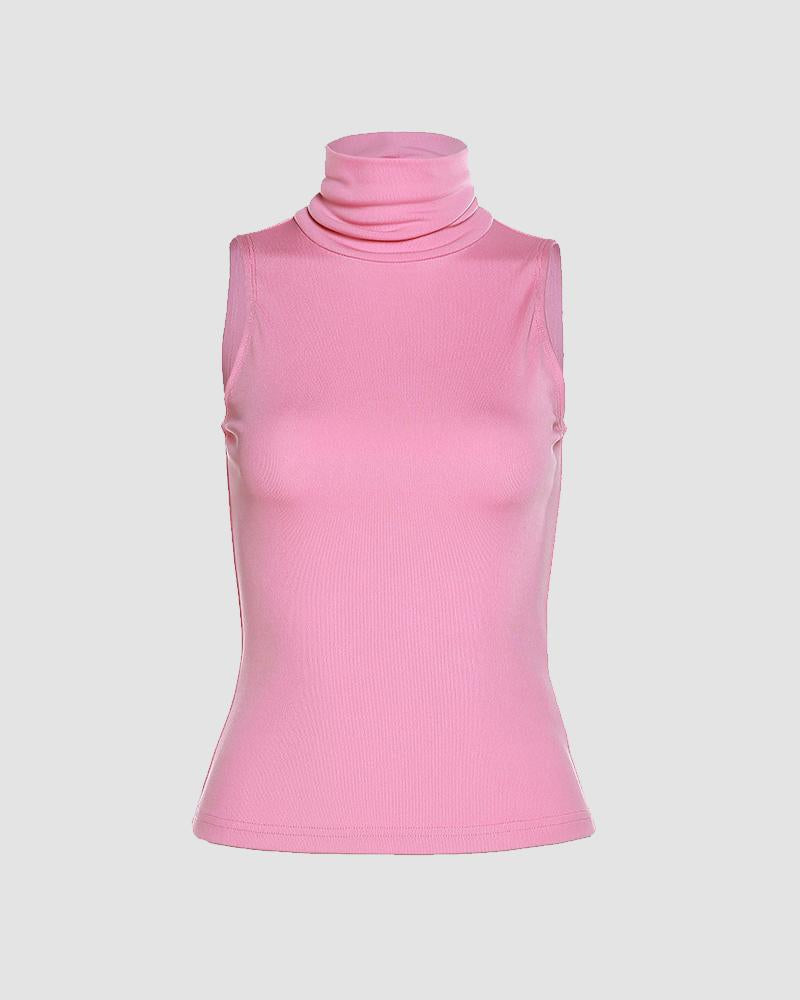 High-Neck Sleeveless Tank Top