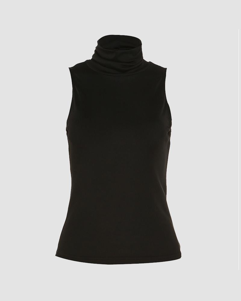 High-Neck Sleeveless Tank Top