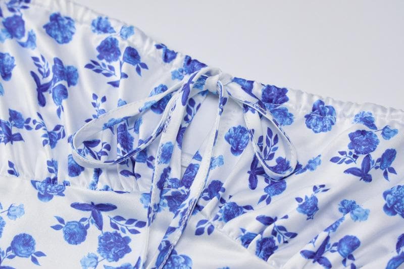 Floral Mermaid Maxi Dress with an Open Back