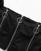 Cropped Long-Sleeve Crop Top with a Front Zip