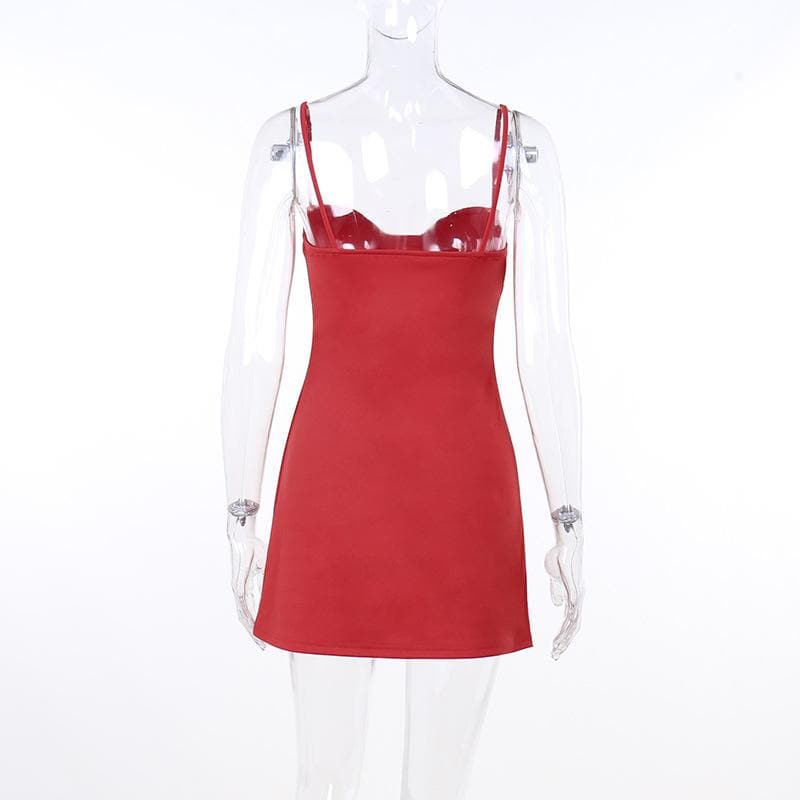 Sweetheart-Neck Strappy Ruched Mini Dress with an Open Back