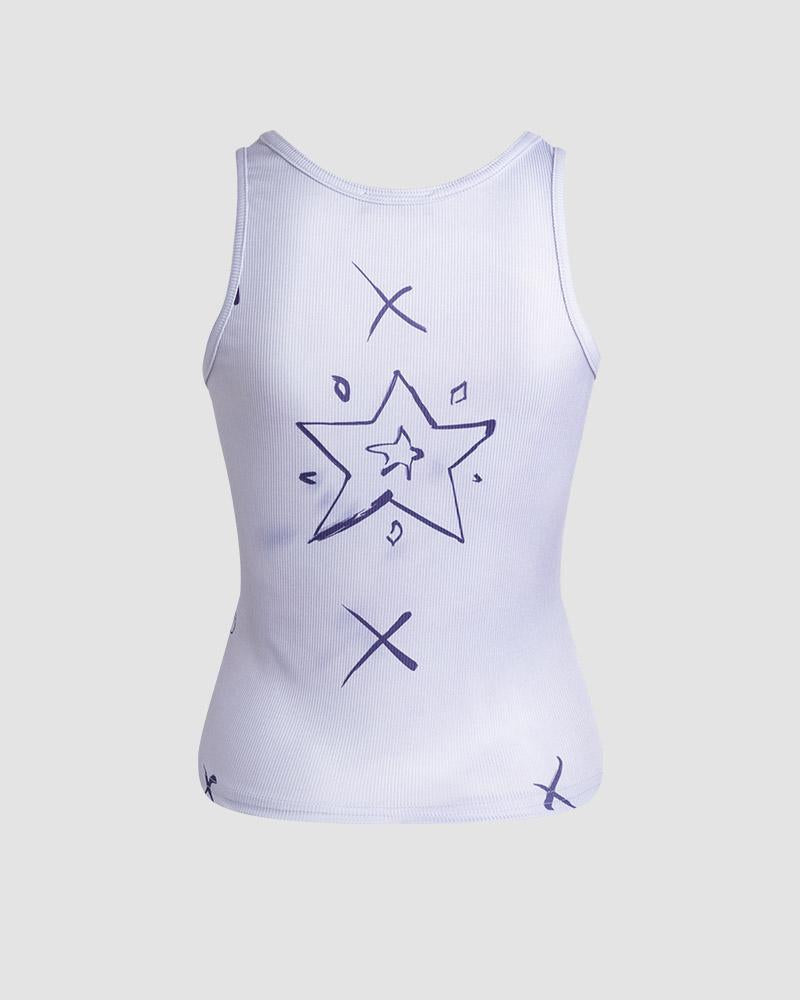 Distressed Sleeveless Tank Top