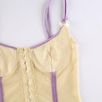 Strappy Open-Back Cropped Cami Top with Lace Details