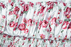 Floral Square-Neck Satin Midi Dress
