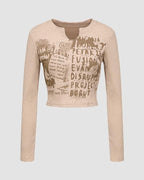 Cropped Distressed Crop Top