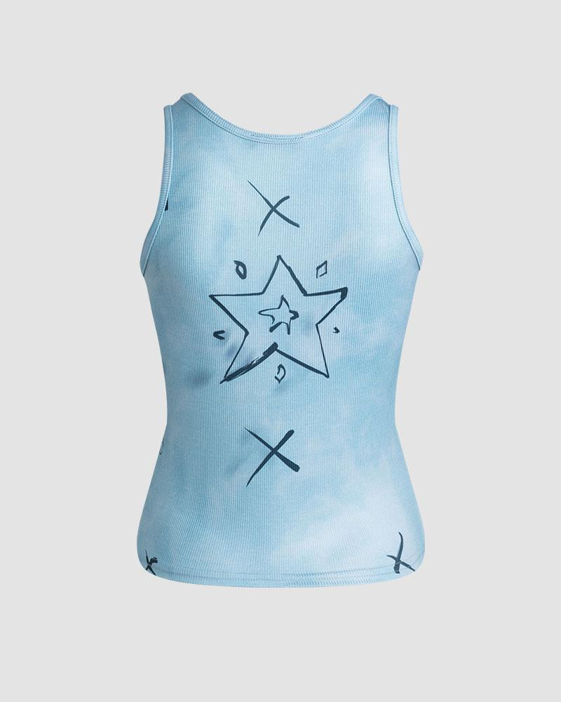 Distressed Sleeveless Tank Top