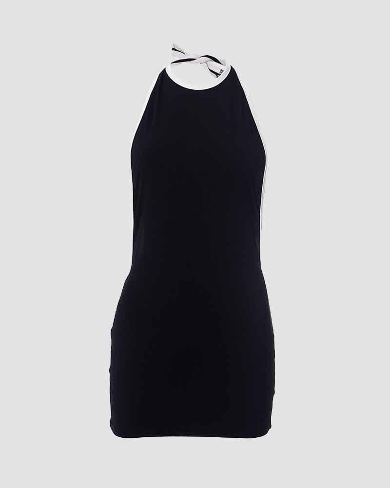 Scoop-Neck Open-Back Dress