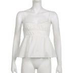 Lace Strappy Zip-Front Cami Top with an Open Back