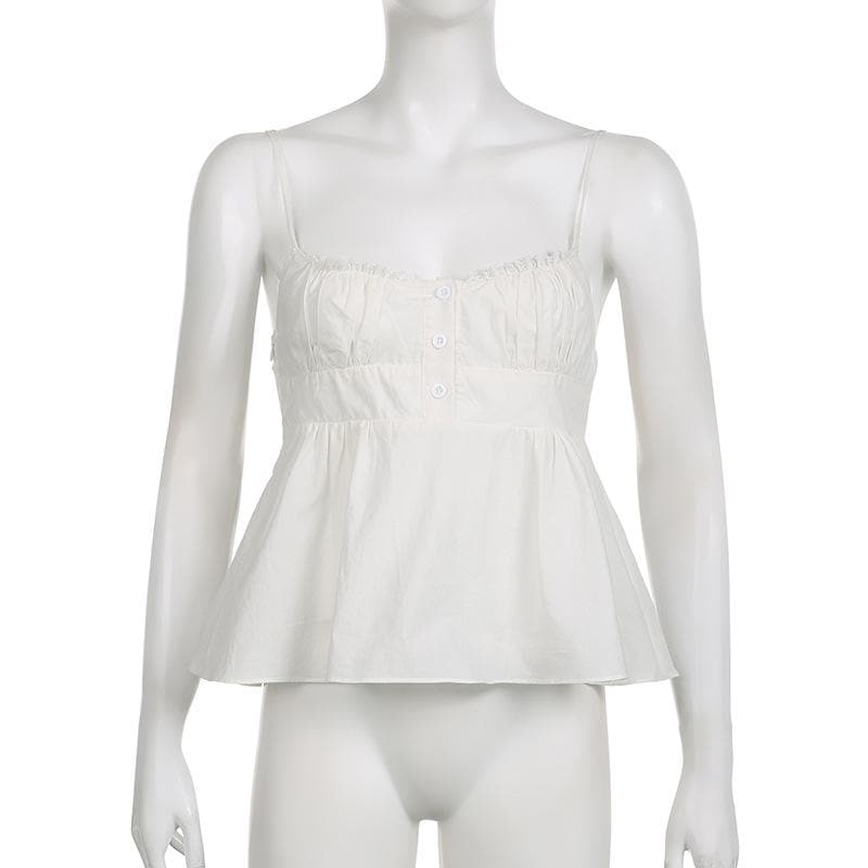 Lace Strappy Zip-Front Cami Top with an Open Back