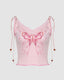 Strappy Cropped Top with Butterfly Details