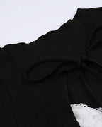 Lace Cropped Short-Sleeve Cardigan