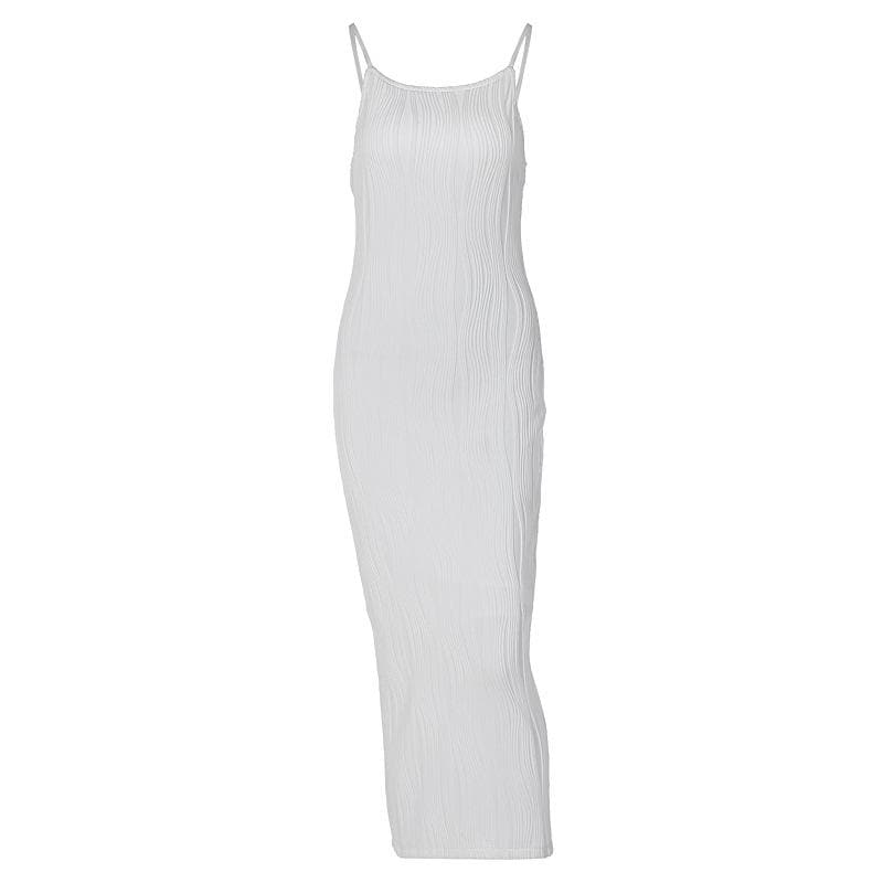 Strappy Open-Back Midi Dress with a Split Detail