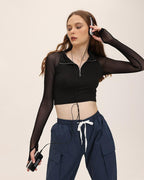 Cropped Mesh Crop Top