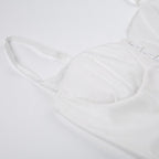 Strappy Open-Back Ruffled Cami Top with Lace Details