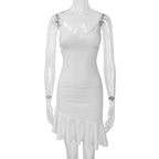 V-Neck Strappy Open-Back Dress