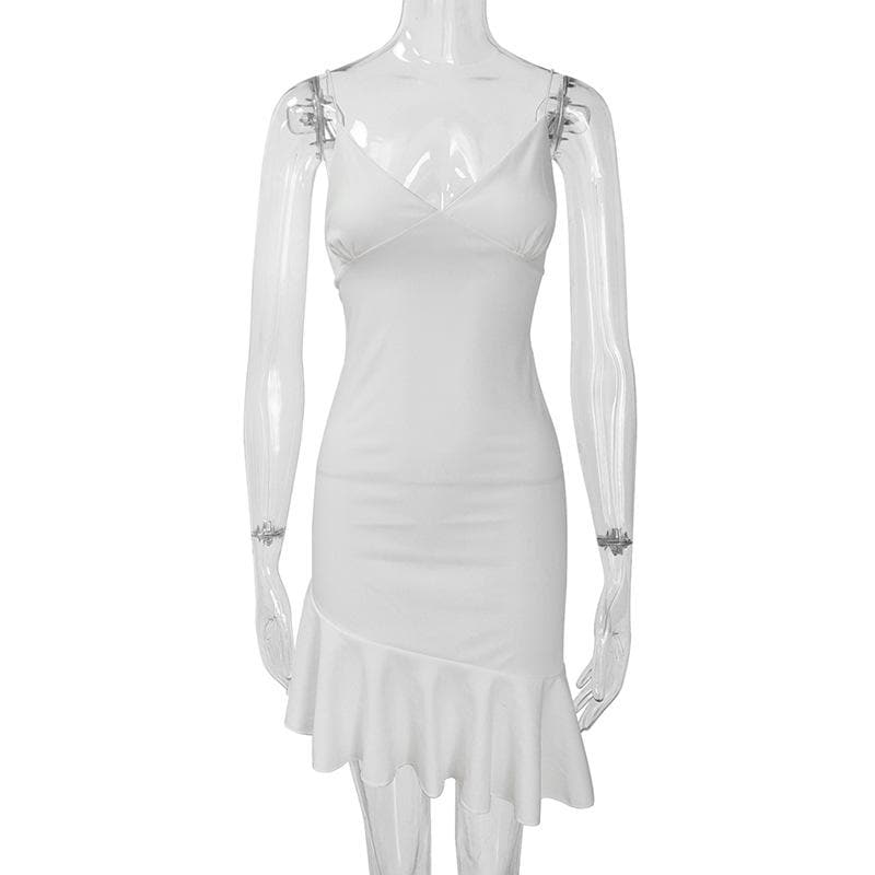 V-Neck Strappy Open-Back Dress