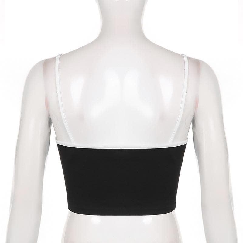 Cropped Strappy Printed Cami Top