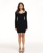 Bodycon Strappy Long-Sleeve Dress