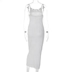 Strappy Open-Back Midi Dress with a Split Detail