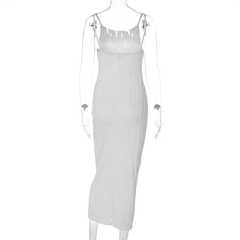Strappy Open-Back Midi Dress with a Split Detail